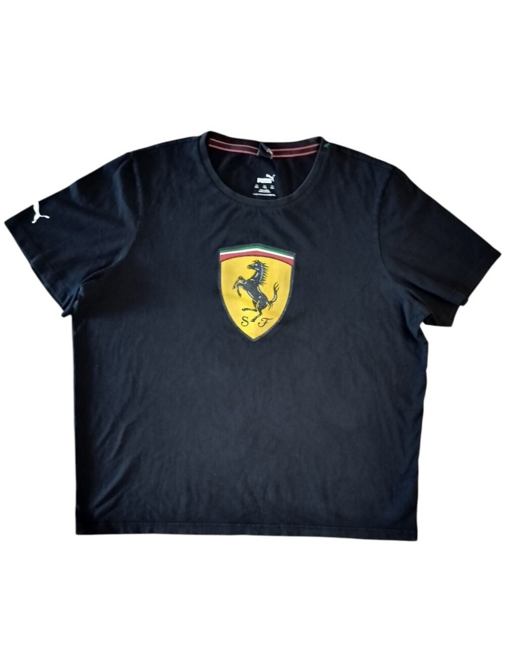 Puma x Ferrari Men’s Black Graphic T-Shirt | Scuderia Shield Logo Tee XXL